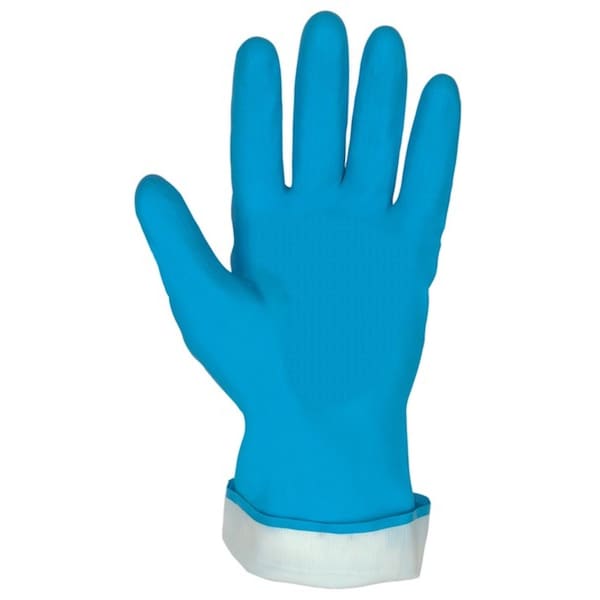 Mcr Safety Gloves, Blue 18 mil flock 12'' latex canner PR, XL, 12PK 5299PB - main